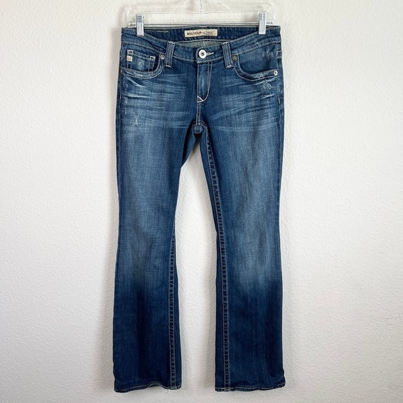 Big Star Casey K Jeans Womens 28 Low Rise Bootcut Stretch Western Cowgirl Hemmed - Picture 1 of 9